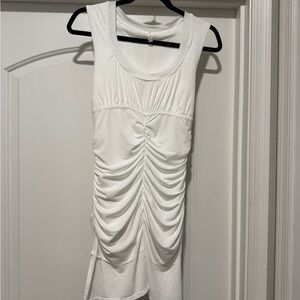 FP Movement by Free People White Ruched Mini Dress